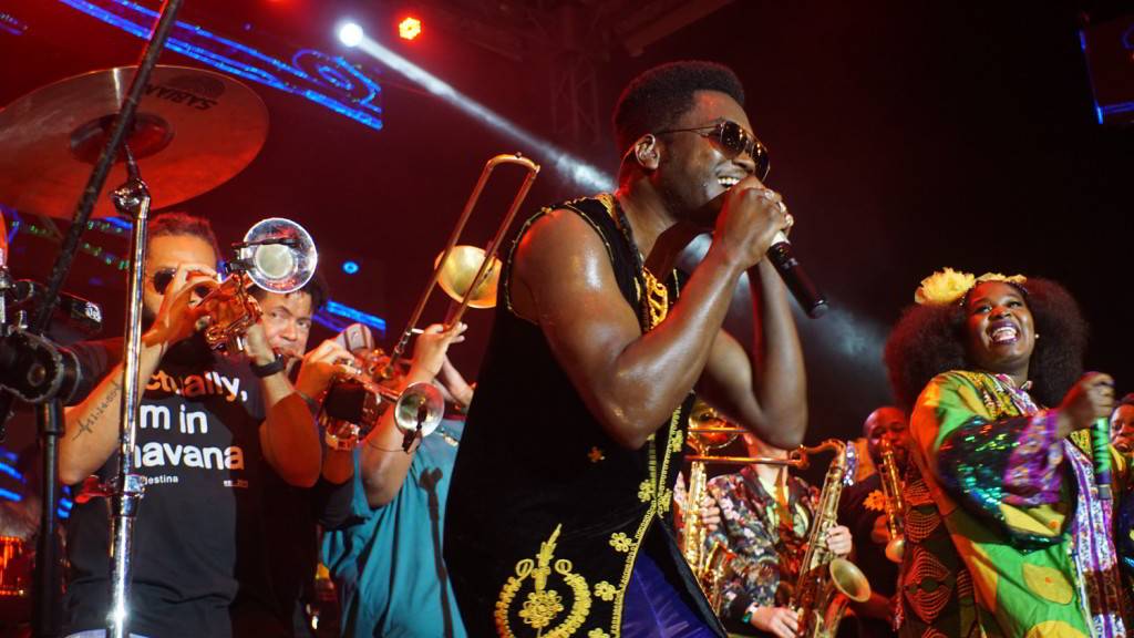 Cimafunk, The Soul Rebels and Tank and The Bangas in the Salon Rosado of La Tropical, as part of the Getting Funky in Havana event, at the International Jazz Plaza Festival 2020. Photo: Rolo Cabrera / Magazine AM:PM.